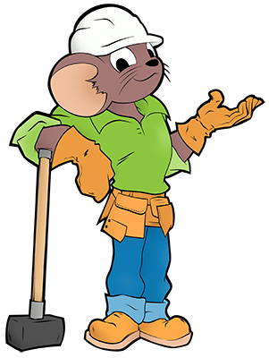 mouse cartoon construction worker